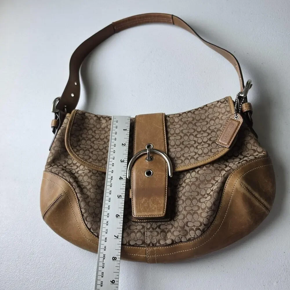 Vintage Coach Signature Soho Bag 6808 Medium Brown Canvas CC Leather Shoulder